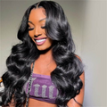 200% Mega Density | Natural Black Body Wave 5x5 Closure Lace Glueless Long Wig 100% Human Hair