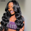 200% Mega Density | Natural Black Body Wave 5x5 Closure Lace Glueless Long Wig 100% Human Hair