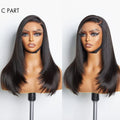 Layered Cut Soft Silky Straight Ear-to-ear Mid Part Glueless 5x5 Closure Lace / 13x4 Frontal Lace Wig