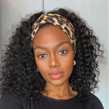 Summer Style Glueless Deep Wave Bob Headband Wig 100% Human Hair (Get Free Trendy Headbands)