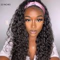 Newbie Only | Natural Black Loose Deep Wave No Lace Glueless Free Part Headband Wig (Get Free Trendy Headbands)