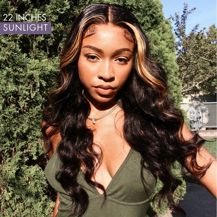 180% Density | Face-framing Blonde Highlight Layered Cut Loose Body Wave 5x5 Closure Undetectable HD Lace Wig