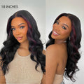 180% Density | Elegant Burgundy Highlight Layered Cut Loose Body Wave 5x5 Closure Undetectable HD Lace Wig