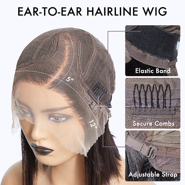 Newbie Only | PreMax Wigs | Ombre Blonde Highlight Silky Straight Glueless Ear-to-ear Lace Bob Wig