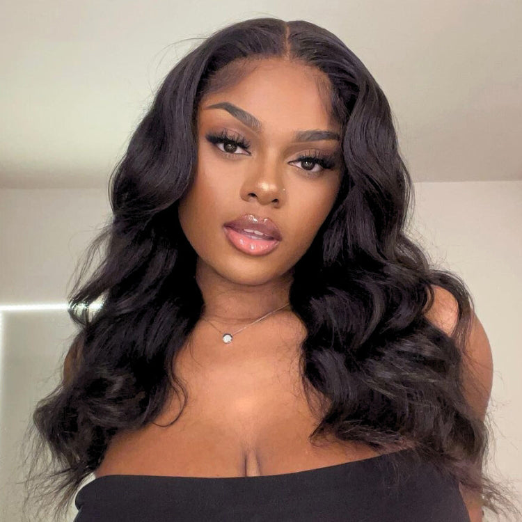 Crazy Wednesday | Classic Natural Black Body Wave  Glueless 13x4 Lace Front Wig Limited Sale