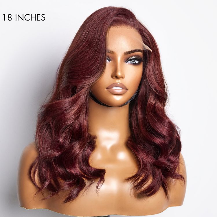 Reddish Brown Left C Part Loose Wave Glueless 5x5 Closure Lace Wig Ready to Go