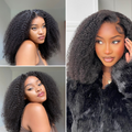 Afro Curly 13x4 Frontal HD Lace Glueless Free Part Long Wig 100% Human Hair | Large & Small Cap Size