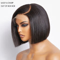 Win Back | Put On & Go Blunt Cut Straight Bob Minimalist HD Lace Glueless C Part Wig