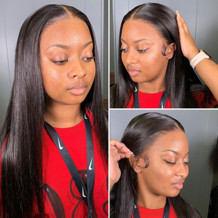 Win Back | PreMax Wigs | Super Natural Hairline Silky Straight Glueless 13x4 Frontal Lace Wig Human Hair Pre-plucked