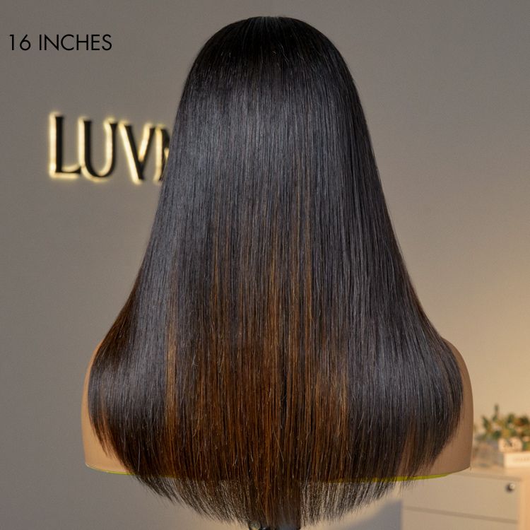 Limited Design | Luxurious Combo Color Highlights Silky Layered Cut Glueless 5x5 Closure HD Lace Long Wig