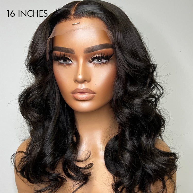 VIP Price | Gorgeous Natural Black Loose Wave 5x5 Closure Lace Glueless Short Wig 100% Human Hair | Large & Small Cap Size