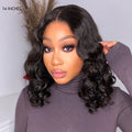 VIP Price | Gorgeous Natural Black Loose Wave 5x5 Closure Lace Glueless Short Wig 100% Human Hair | Large & Small Cap Size