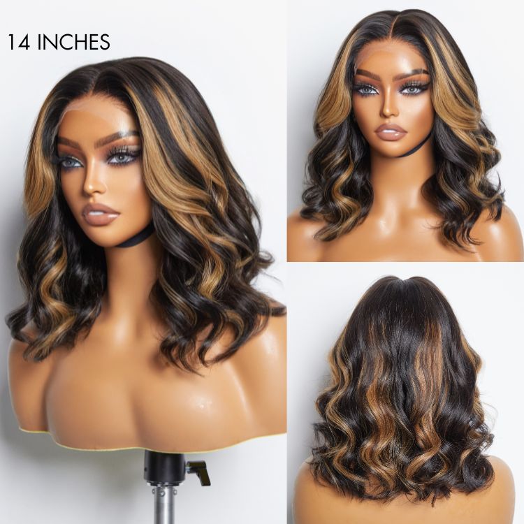 Blonde Mix Black Loose Wave Glueless 5x5 Closure HD Lace Wig | Large & Small Cap Size