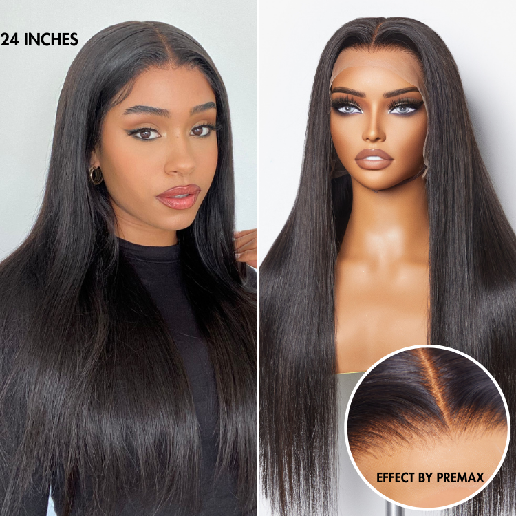 Crazy Wednesday | PreMax Wigs | Super Natural Hairline Silky Straight Glueless 13x4 Frontal Lace Wig Pre-plucked