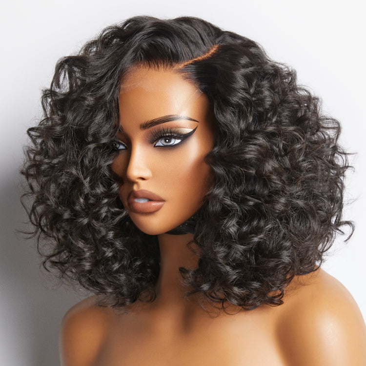 Mature Bouncy Left C Part Loose Wave Glueless Minimalist HD Lace Wig Ready to Go