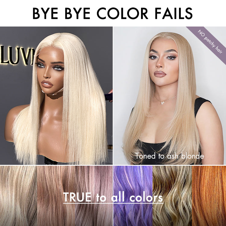 Easily Redyed 613 Silky Straight 5x5 Closure HD Lace Glueless Mid Part Long Wig 100% Human Hair