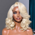 Limited Design | Blonde 613 Layered Cut Loose Body Wave Glueless 5x5 Closure HD Lace Right C Part Short Wig