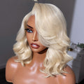 Limited Design | Blonde 613 Layered Cut Loose Body Wave Glueless 5x5 Closure HD Lace Right C Part Short Wig