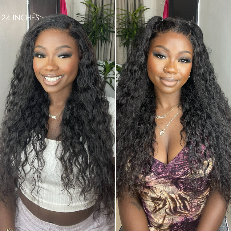 PartingMax Glueless Wig Water Wave 7x6 Closure HD Lace 100% Human Hair Wig Ready to Go