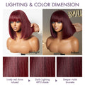 Put On and Go Realistic Glueless Yaki Straight Bob with Bangs Minimalist Lace Wig 100% Human Hair