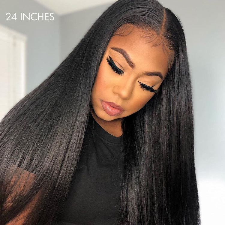 200% Mega Density | Silky Straight Glueless 5x5 Closure Undetectable HD Lace Long Wig 100% Human Hair