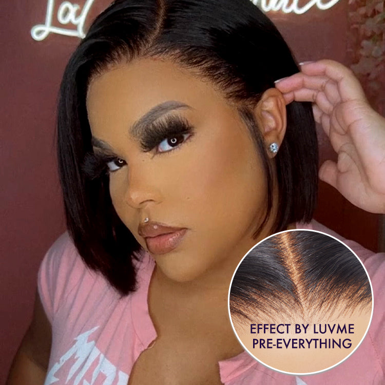 VIP Price | PreMax Wigs | Super Natural Hairline Silky Blunt Cut Glueless 13x4 Frontal Lace Human Hair Short Bob Wig