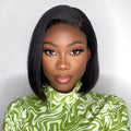 PreMax Wigs | Super Natural Hairline Silky Blunt Cut Glueless 13x4 Frontal Lace / 5x5 Closure HD Lace Human Hair Short Bob Wig