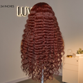 Retro Trends Dark Reddish Brown Ocean Wave Glueless 5x5 Closure Lace Long Wig