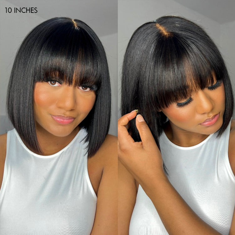 Glueless Yaki Straight Bob Minimalist Lace Wig