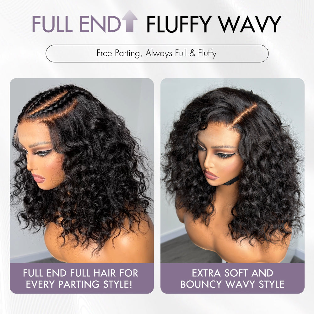 Limited Sale | PartingMax Glueless Wig Water Wave Versatile 7x6 Closure HD Lace Short Wig Ready to Go