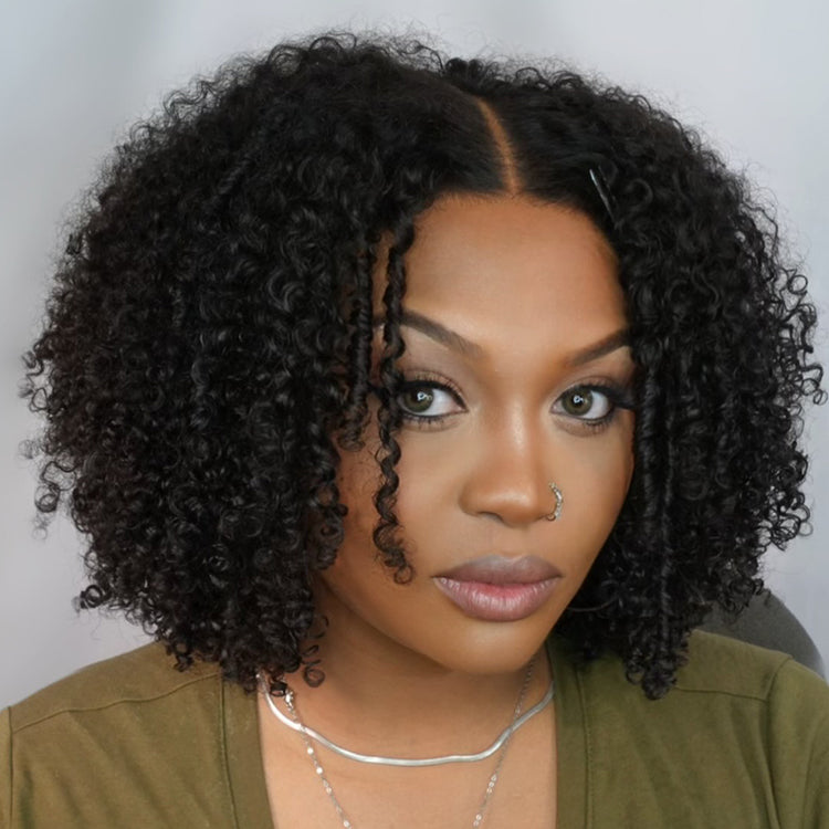 Gorgeous Natural Coily Curl Glueless 5x5 Closure HD Transparent Lace Wig Breathable Cap