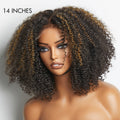 4C Edges | Highlight Afro Curls Glueless 5x5 Closure Undetectable HD Lace Wig