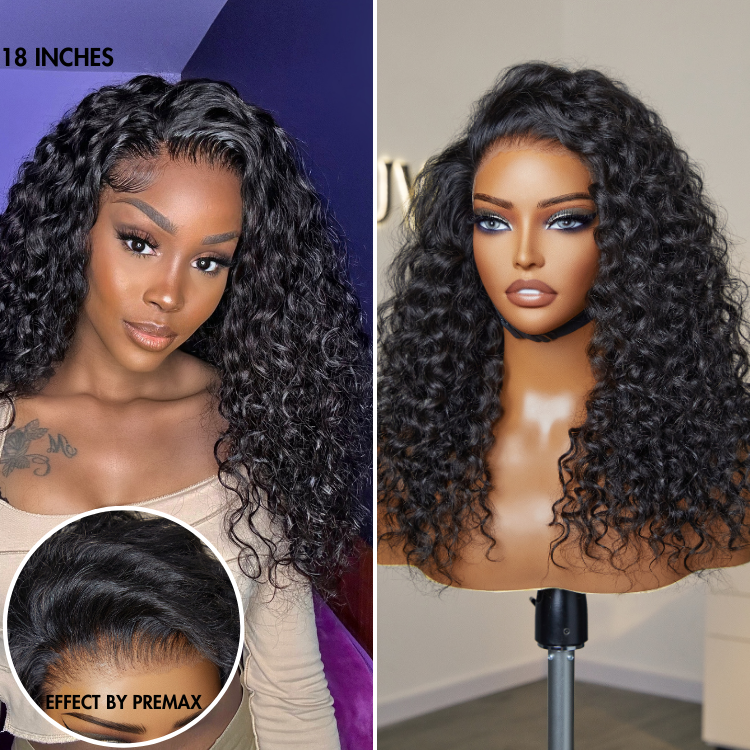 VIP Price | PreMax Wigs | 360 Lace Super Natural Hairline Water Wave Free Part Human Hair Wig