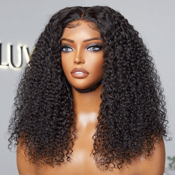 Points Rewards | Breathable Cap Afro Curly Left C Part Glueless 5x5 Closure Lace Wig Beginner Friendly