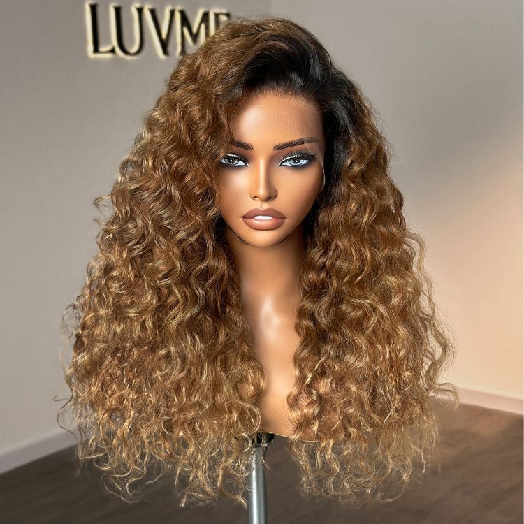 VIP Price | Sun-kissed Ombre Blonde Water Wave Glueless 13x4 Lace Front Wig Free Part