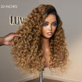 Sun-kissed Ombre Blonde Water Wave Glueless 13x4 Frontal Lace Wig Free Part