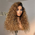 Sun-kissed Ombre Blonde Water Wave Glueless 13x4 Frontal Lace Wig Free Part