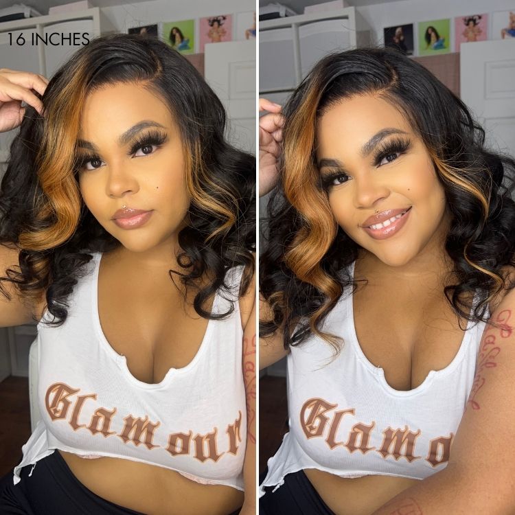 Flash Sale | Blonde Brown Highlights Loose Body Wave Glueless 5x5 Closure Lace Wig Face-Framing