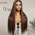 Elegant Copper Ombre Highlights Loose Body Wave / Silky Straight Glueless 5x5 Closure Lace Wig Breathable Cap