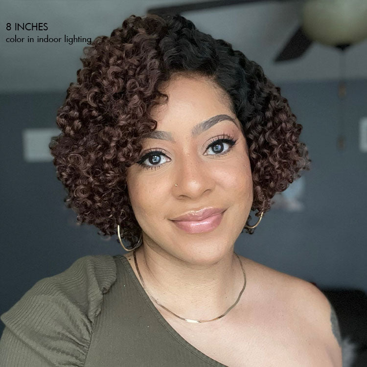 Newbie Only | Ombre Brown Fluffy Kinky Curl Glueless Minimalist HD Lace Wig Ready To Go