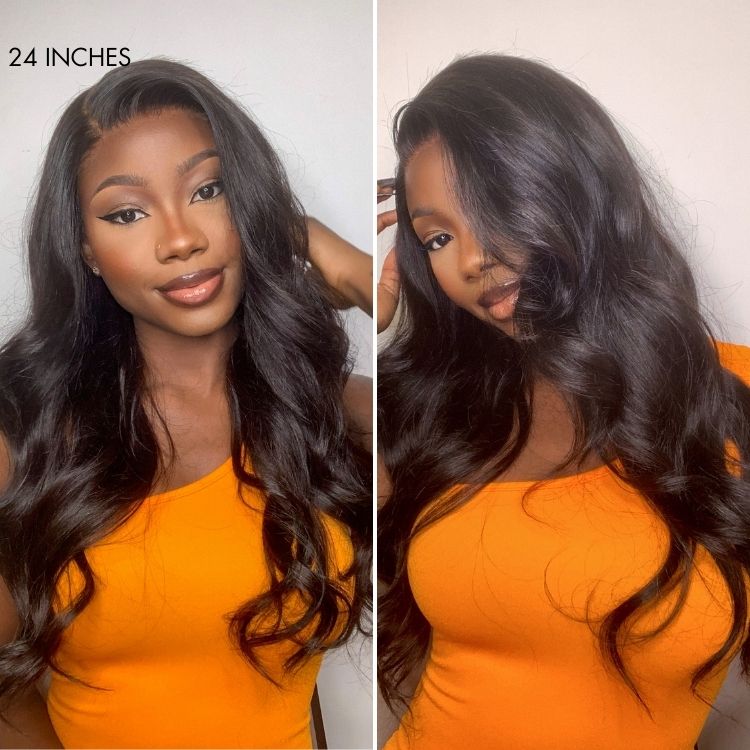 Trendy Layered Cut Loose Body Wave 5x5 Closure HD Lace Glueless Mid Part Long Wig 100% Human Hair