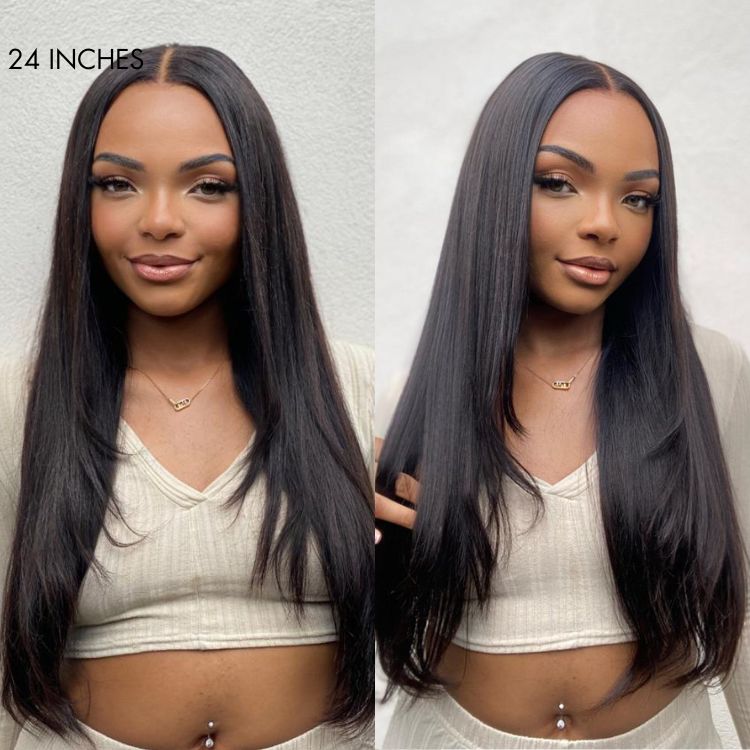 VIP Price | Trendy Layered Cut Pre-plucked Glueless 5x5 Closure Lace Wig 100% Human Hair