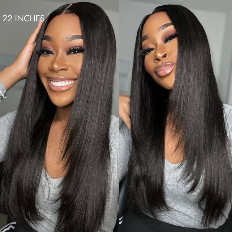 VIP Price | Trendy Layered Cut Pre-plucked Glueless 5x5 Closure Lace Wig 100% Human Hair