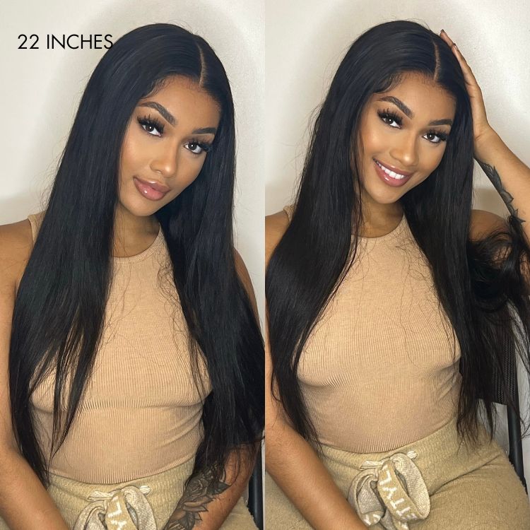 180% Density | Silky Straight Glueless 5x5 Closure Undetectable HD Lace Long Wig | Large & Small Cap Size