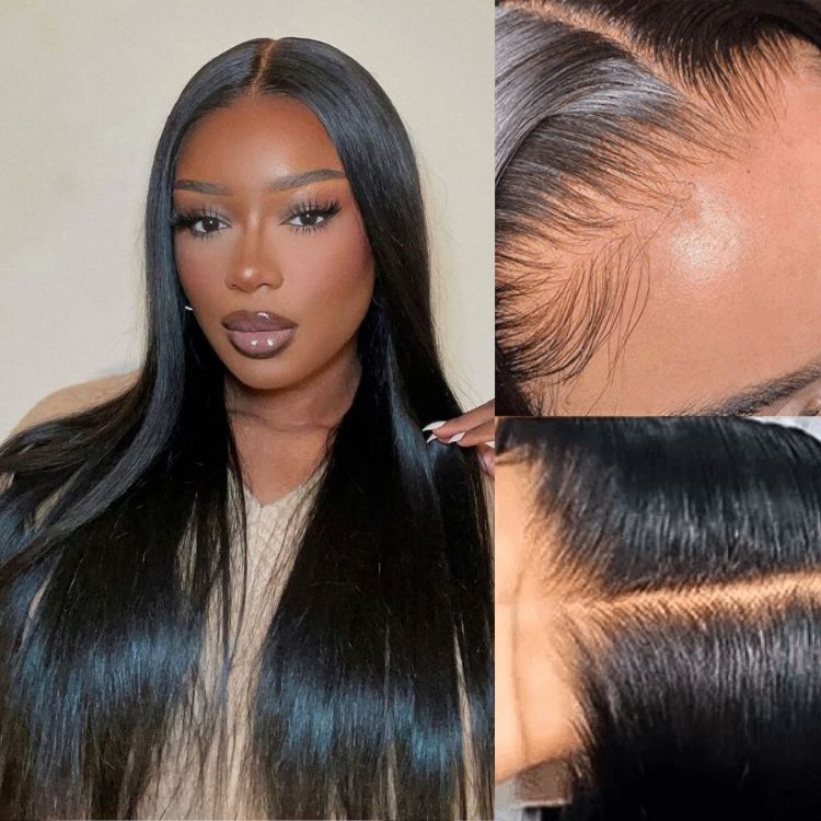 180% Density | Silky Straight Glueless 5x5 Closure Undetectable HD Lace Long Wig | Large & Small Cap Size