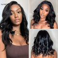 Jet Black Loose Body Wave Glueless 5x5 Closure Lace Wig 100% Human Hair