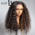 Crazy Wednesday | PartingMax Glueless Wig Chestnut Brown Highlights Funmi Curly 7x6 Closure HD Lace Wig Breathable Cap