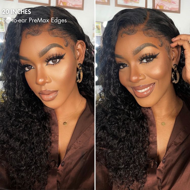 Pre Max Wigs | Ear to Ear Super Natural Hairline Deep Wave Glueless 5x5 Upgraded Lace Front Wig Pre-plucked