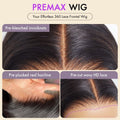 Points Rewards | PreMax Wigs | 360 Lace Super Natural Hairline Water Wave Free Part Human Hair Wig