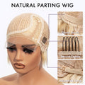 613 Blonde Pixie Cut Glueless Minimalist HD Lace C Part Short Wig 100% Human Hair